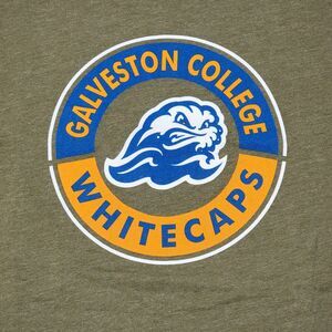 J America SS Army Green Unisex Tee "Galveston College Whitecaps" - Size 2XL*